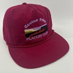 Vintage Cactus Pete’s “Plateau” Players Club Hat Strapback Corded Maroon